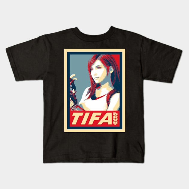 Tifa FF Remake Kids T-Shirt by beardline